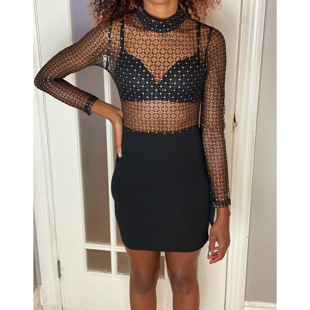 Black Mesh Dress